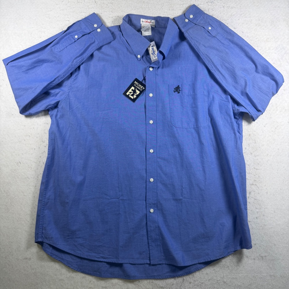 Disney Store Mickey Mouse Mens XL Blue Oxford Button Down Shirt NWT 3041